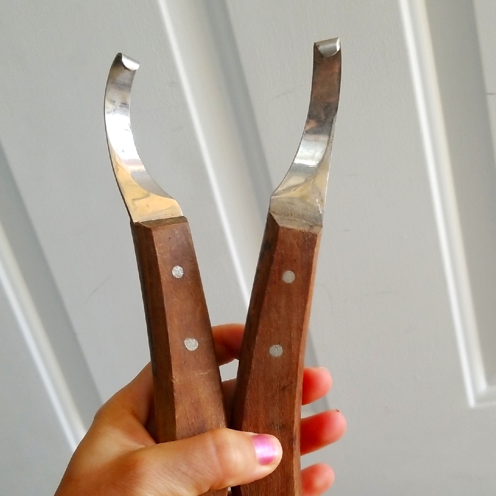 Hoof Knives, Right And Left Handed, Stainless Steel